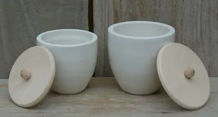 förvaringskruka med trälock set vit