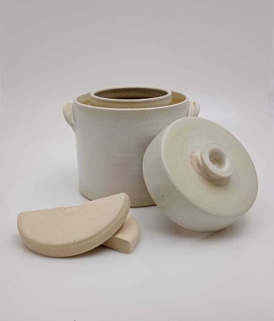 [KERsyra2ltrRak-vit] 2 liter Fermenteringskärl, surkålsbehållare rak modell vit