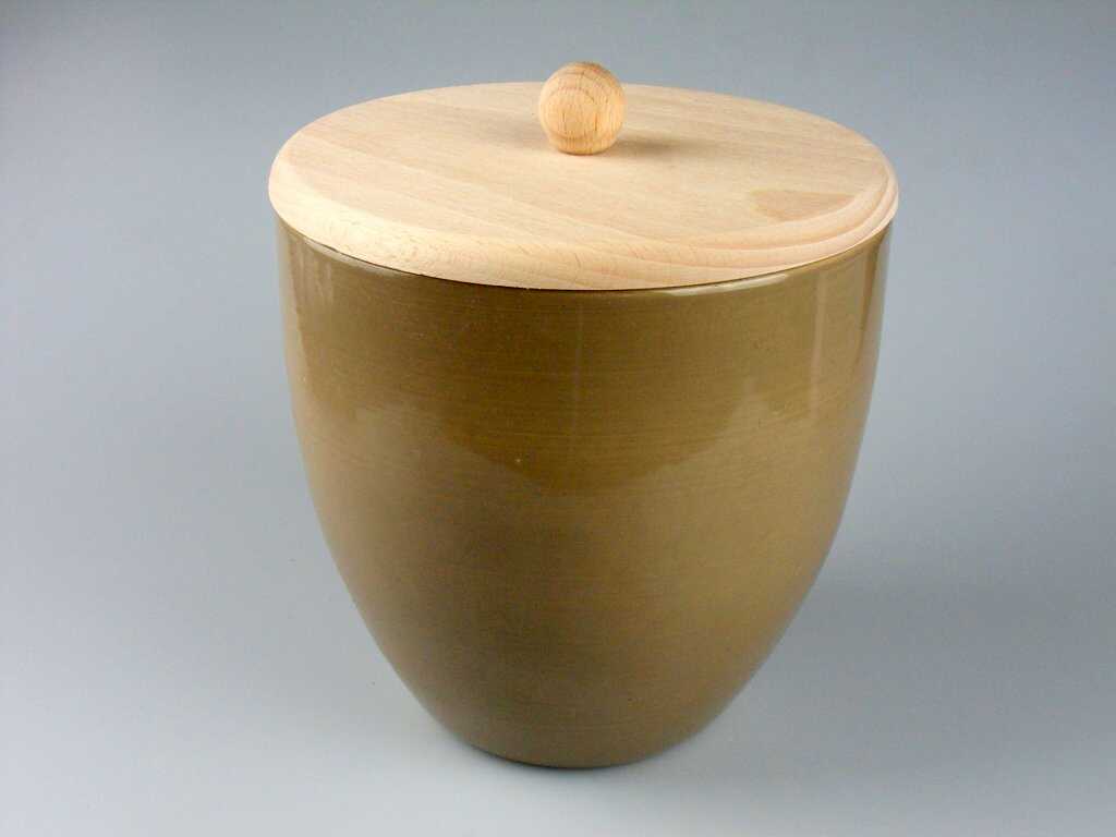 [KERA-förvaring-trä-2ltr-lverbrun] Storage jar 2 liters with wooden lid in liver brown