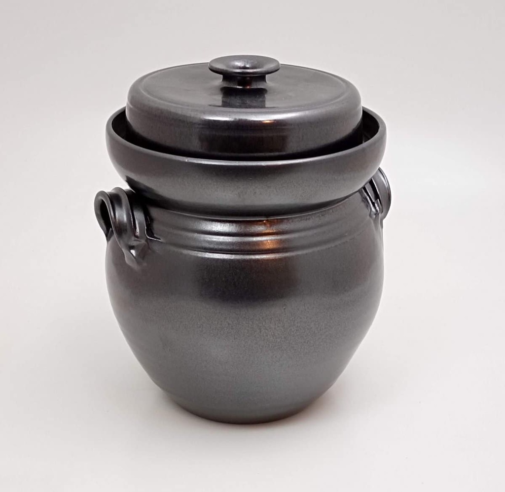 [KRUKA3ltrRundSvart] Sauerkraut jar 3L - Sauerkraut container black