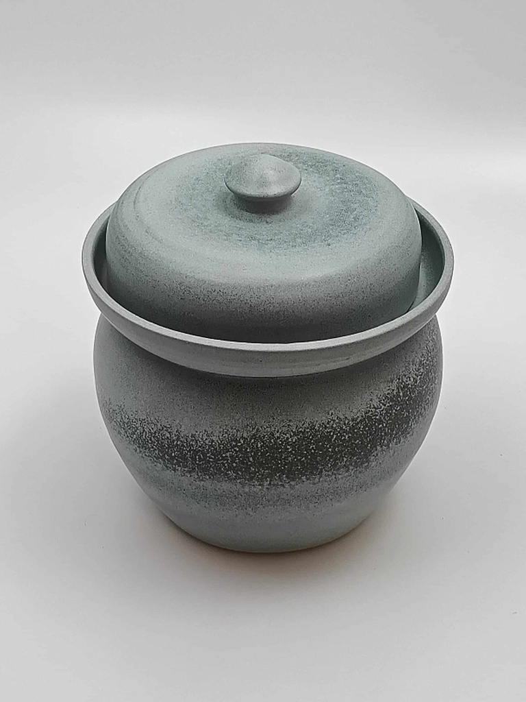 [KRUKA2ltrMrundHimmelsblå] Sauerkraut jar 2L - Sauerkraut container, sky blue