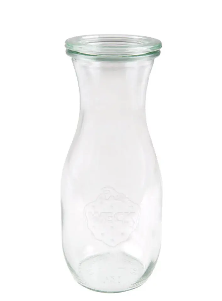 Weck 1/2 liter typ Saft konservingsburk glas och lock (utan ring/clips)