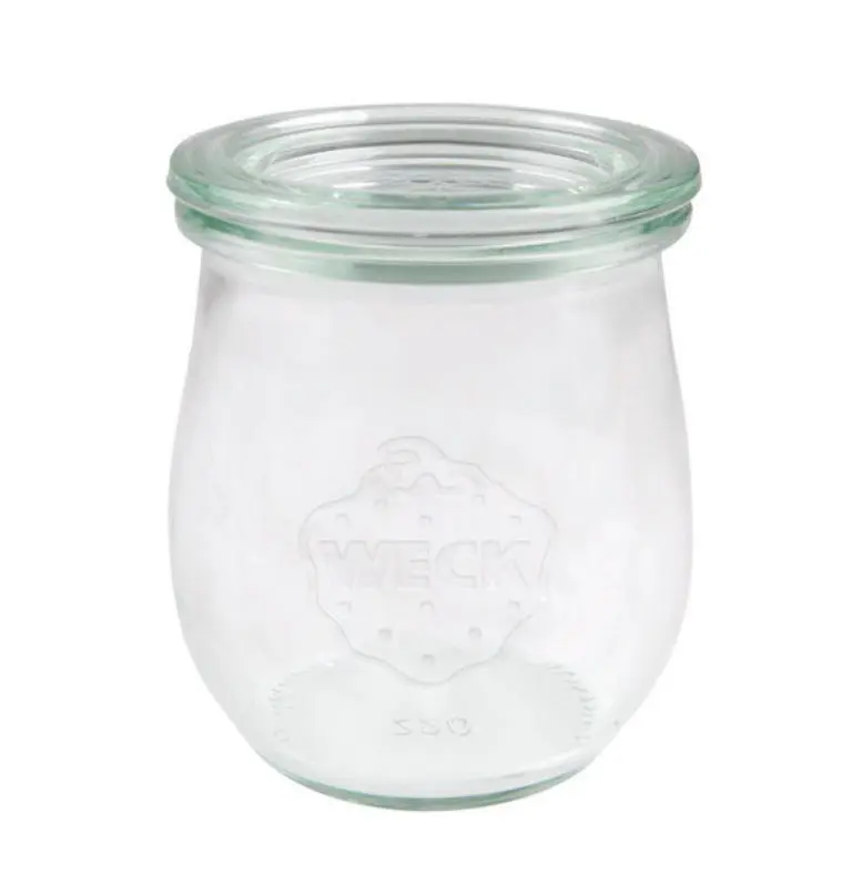 Weck 220 ml typ Tulpform konservingsburk glas och lock (utan ring/clips)