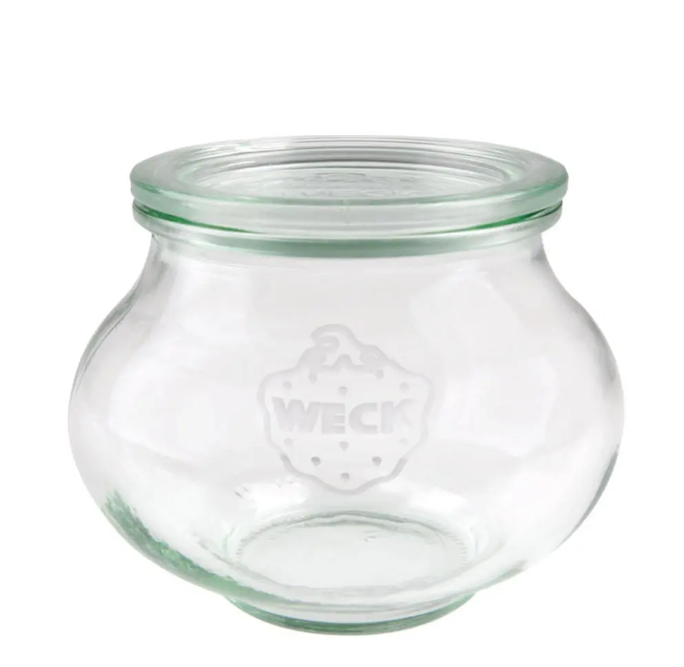 Weck 560ml Deco-shaped preserving jar with lid (without ring/clips)