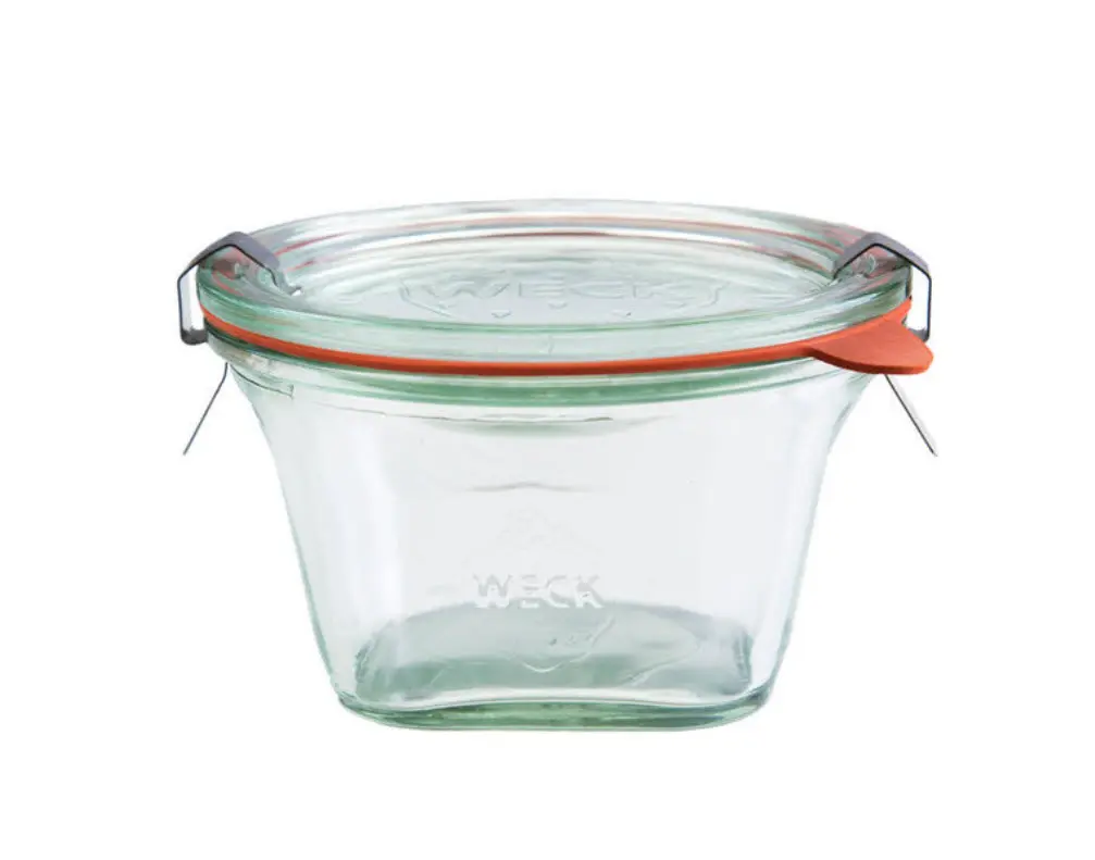 Weck 290ml typ Quadro konservingsburk glas med lock